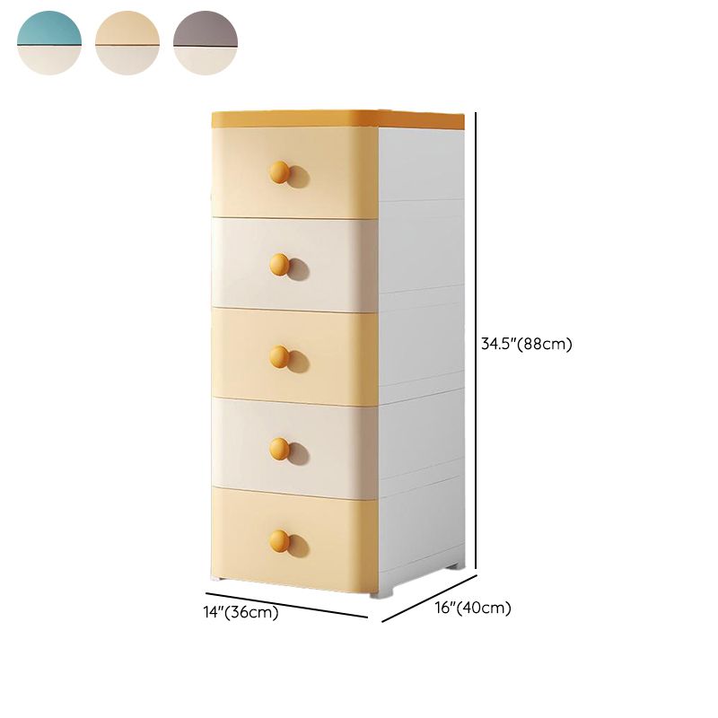 Scandinavian Vertical Kids Furniture Plastic Nursery Dresser with Drawers for Bathroom