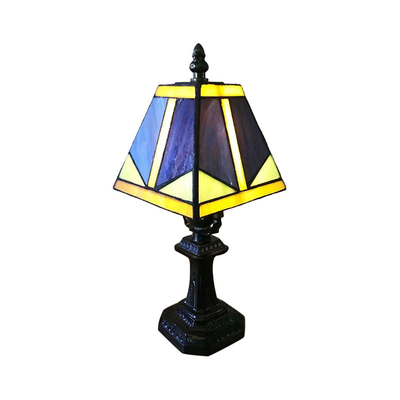 1 Light Craftsman Desk Light Tiffany Classic Glass Reading Light in Blue/White para iluminación de dormitorio