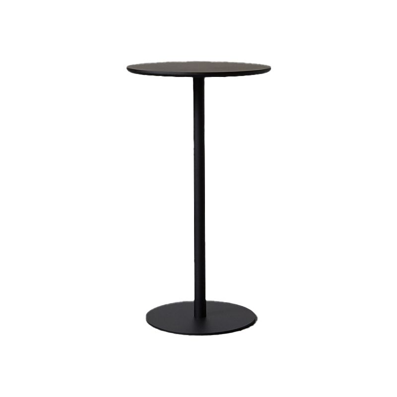 Wood Bar Dining Table Modern Round Bar Table with Pedestal for Dining Room