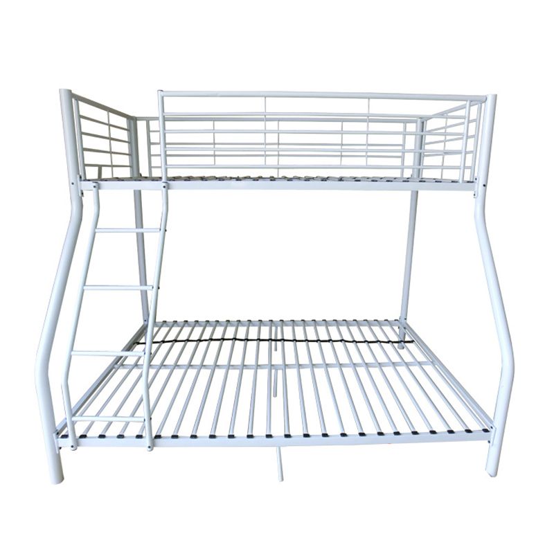 Metal Standard Bunk Bed with Built-In Ladder Modern Iron High Loft Bed Frame