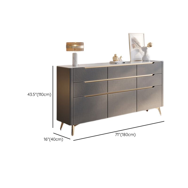 Contemporary Sideboard Cabinet Stone Sideboard Table with Drawers for Kitchen