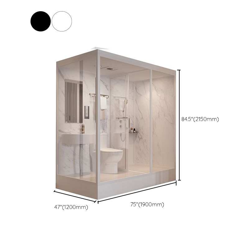 Tempered Glass Shower Stall with Shower Base Rectangle Shower Stall