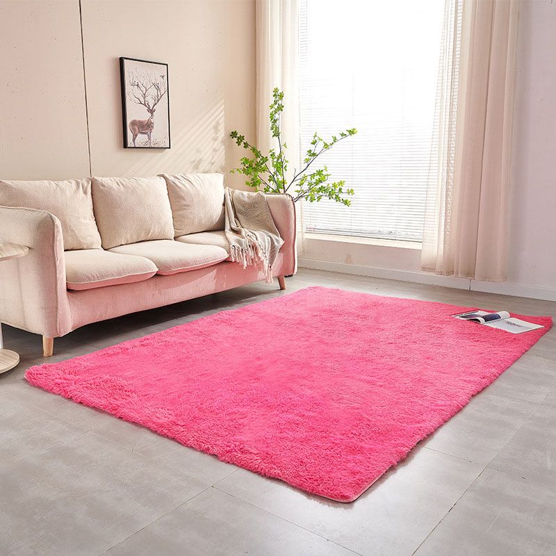 Comfort Solid Shag Carpet Polyester Indoor Rug Non-Slip Backing Carpet for Living Room