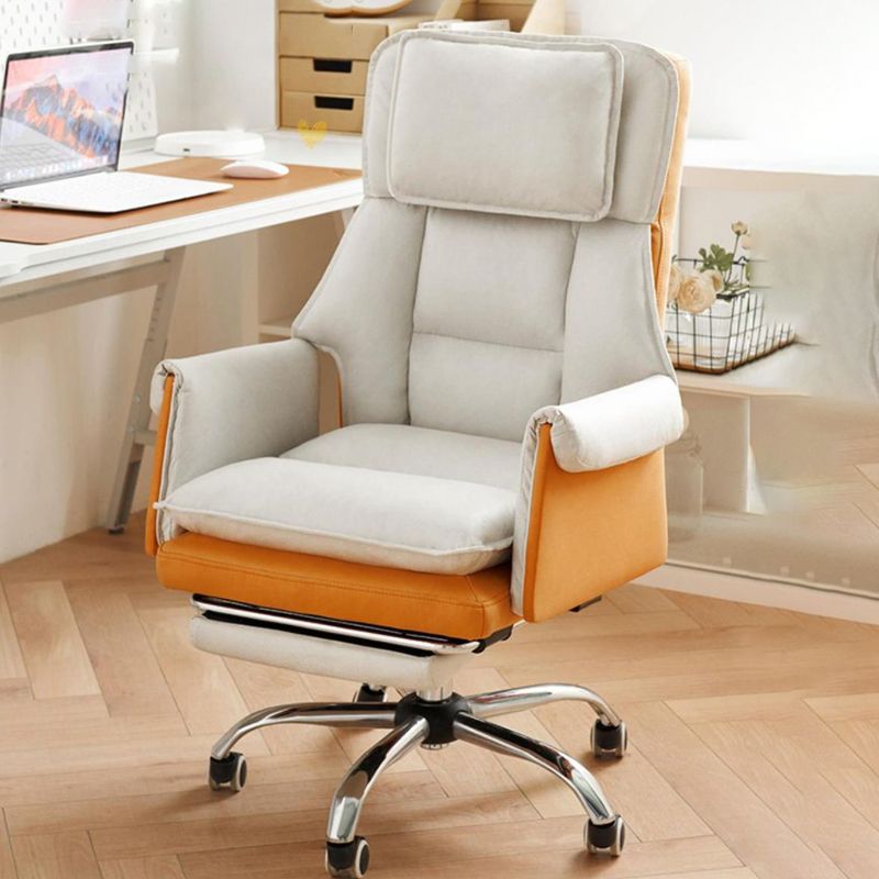 Executive Ergonomic Computer Chair Chrome Metal Base Contemporary Office Chair