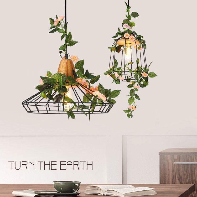 Shaded Hanging Pendant Light Loft Style Metal Pendant Lighting Fixture for Restaurant