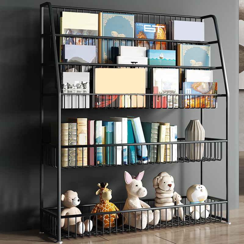 Contemporary Open Back Metal Bookshelf Freestanding Book Organizer