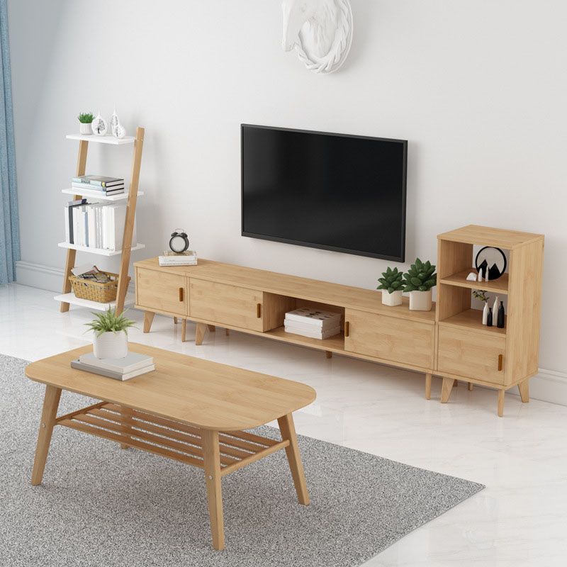 Contemporary TV Media Stand Wooden Media Console for Living Room