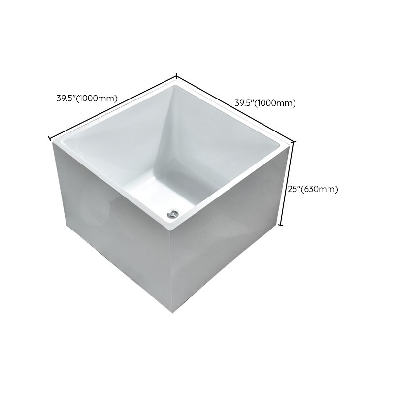 Back to Wall Rectangular Bath Antique Finish Soaking Modern Bath Tub