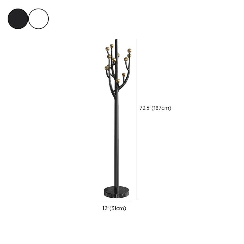 Modern Stainless Steel Hall Stand Marble Base Entry Hall Tree