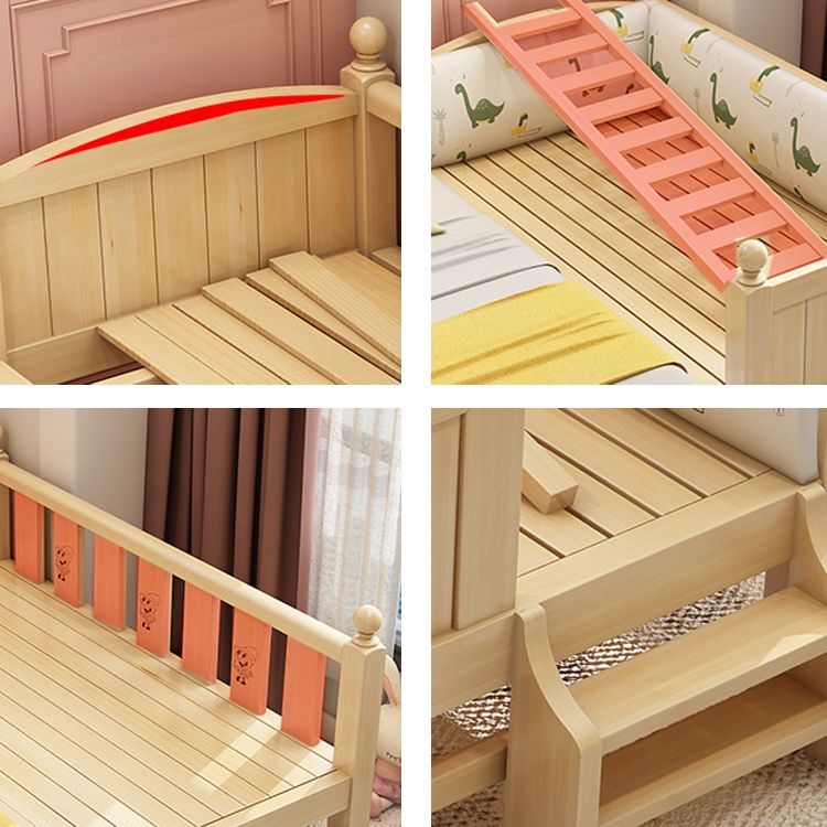 Scandinavian Solid Wood Kids Bed Gender Neutral Kids Bed with Guardrail