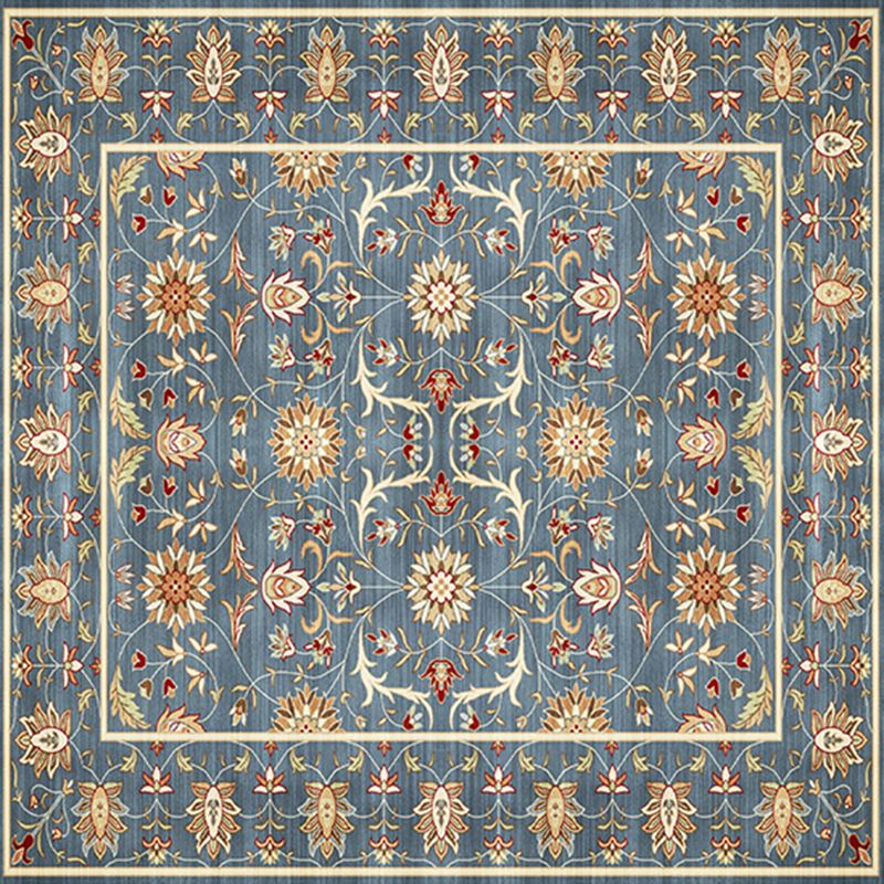 Square Normatic Tribe Rug Moroccan Carpet Polyester Stain Resistant Area Carpet for Living Room