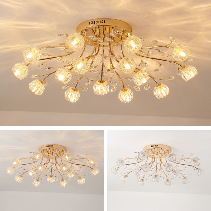 Modern Spherical Ceiling Flush Mount Lights Crystal Ceiling Light