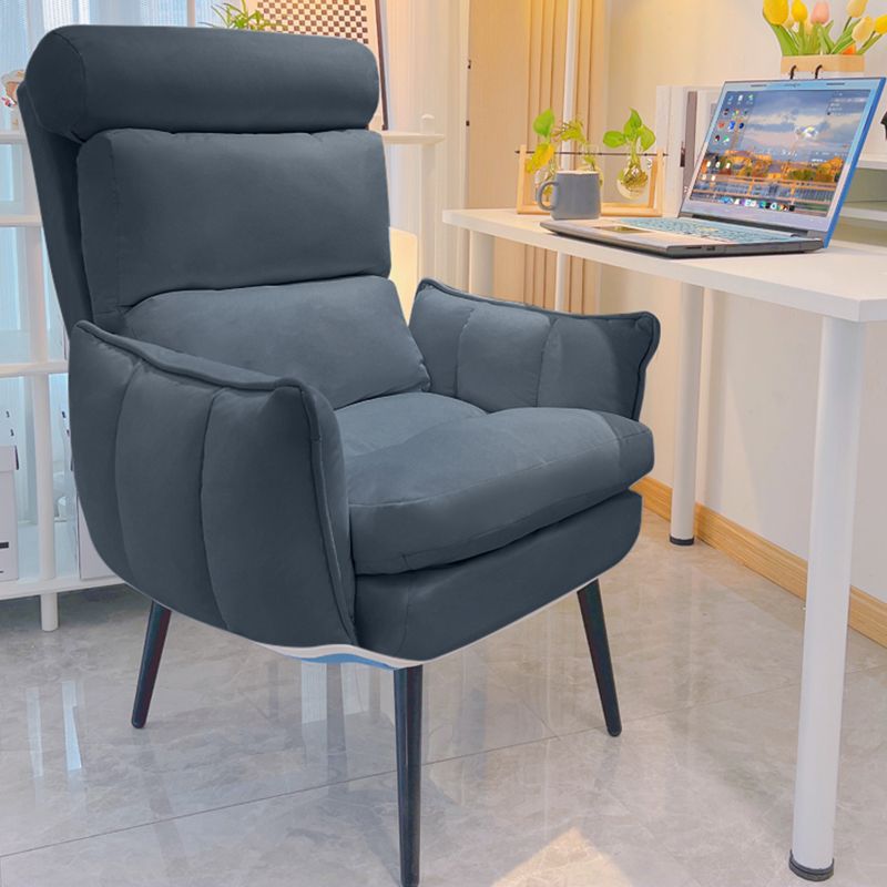 Modern Armless Office Chair Leather Desk Chair without Wheels