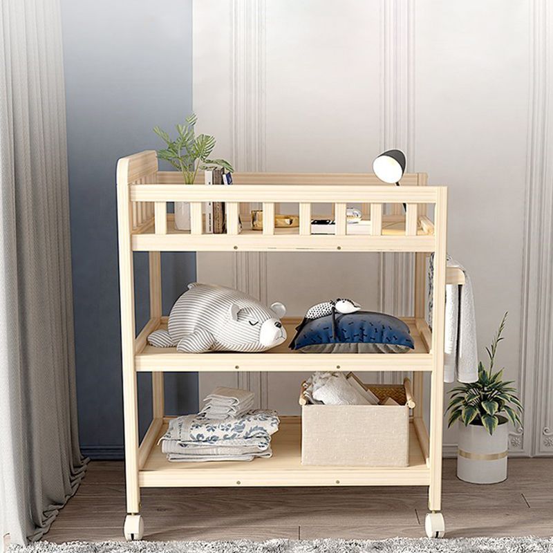 Wooden Baby Changing Table Flat Top Changing Table with Storage Changing Table