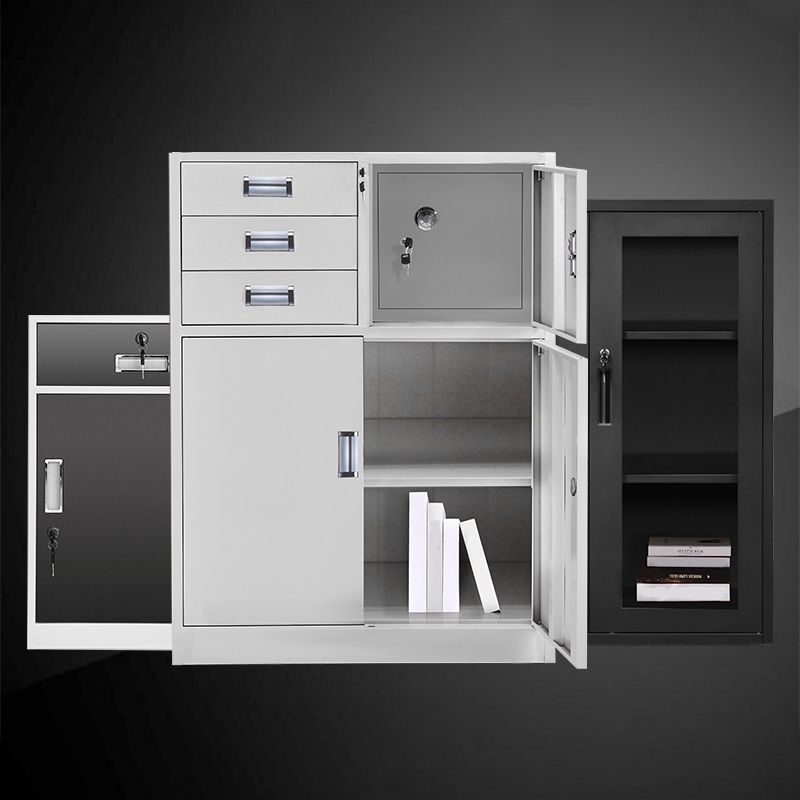 Contemporary File Cabinets Metal Frame Water Resistant Vertical File Cabinet with Key Lock