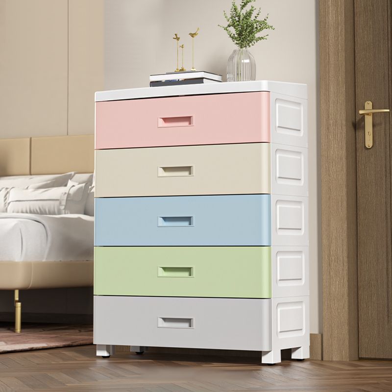 Scandinavian Plastic Kids Dressers Vertical Baby Dresser with Drawers