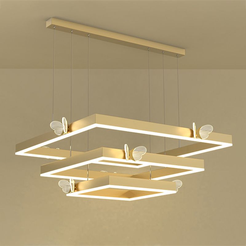 Square Shape Chandelier Lights Contemporary Metal Chandelier Lighting