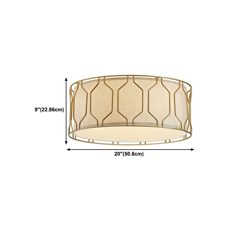 Multi Lights Ceiling Light Modern Simple Ceiling Mount Light with Fabric Shade for Bedroom