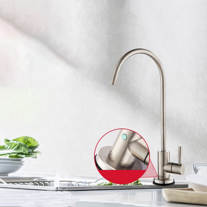 Modern Style Standard Kitchen Faucet Gooseneck 1-Hole Standard Kitchen Faucet