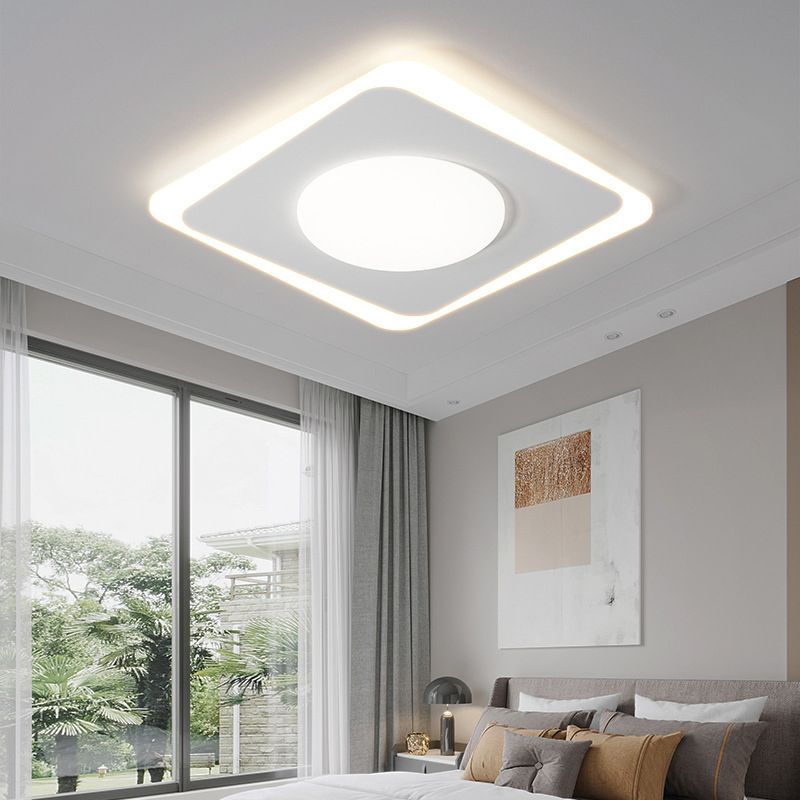 Modern Ceiling Mount Light White Ceiling Light with Acrylic Shade for Bedroom