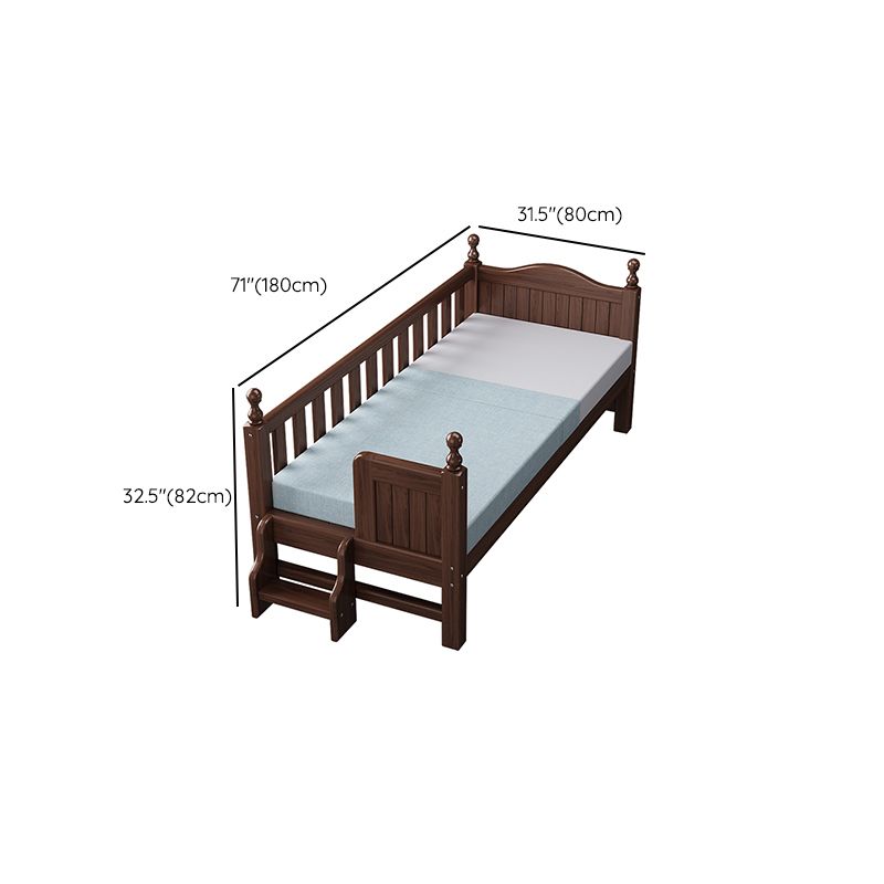 Espresso Wood Baby Crib Traditional Nursery Crib with Guardrail