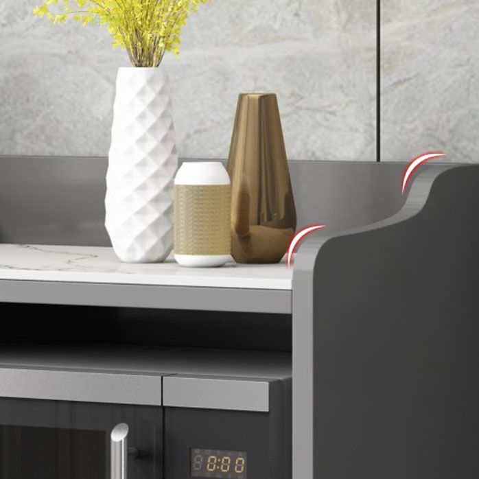 Contemporary Style Buffet Sideboard Stone Side Board with Cabinets