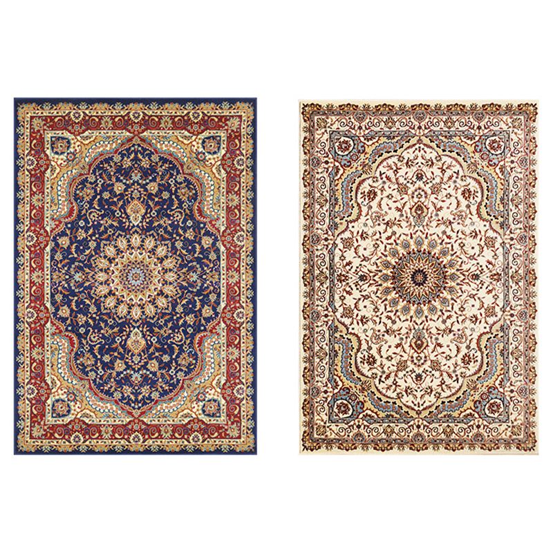 Tapis imprimé floral de luxe Multicolor Polyester Area Tapis tapis de support sans glissement pour le salon