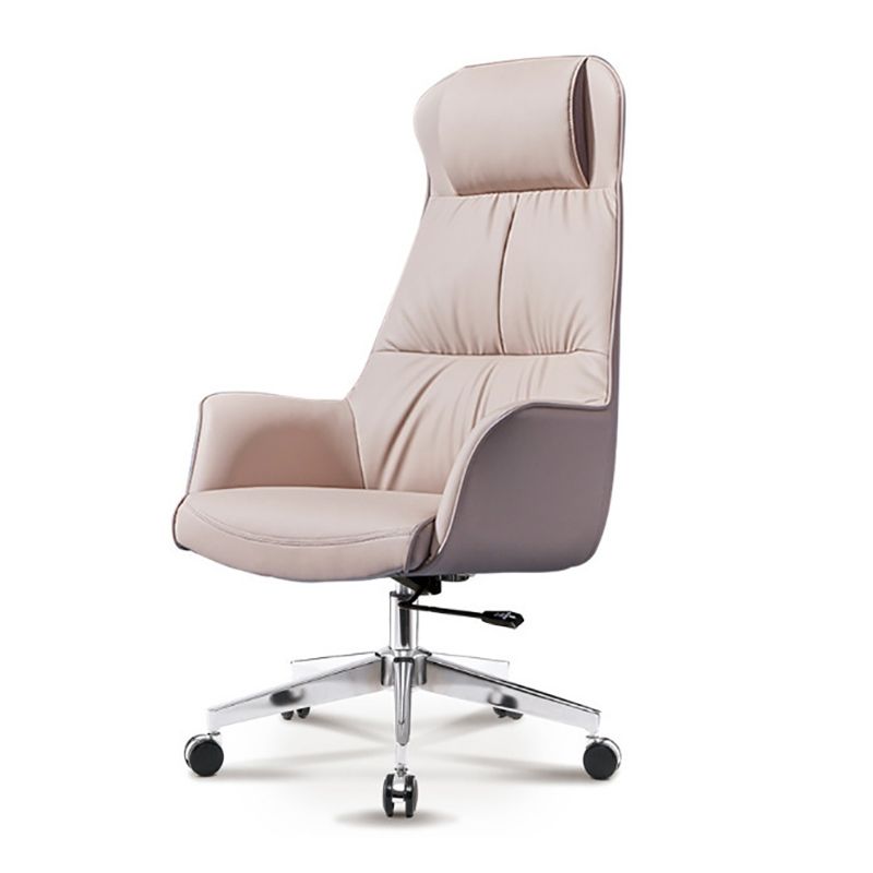 Contemporary High Back Swivel Chair Leather Home Office Chair