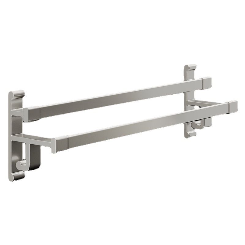 Gray Bathroom Accessory Set Contemporary Style Aluminum Towel Bar