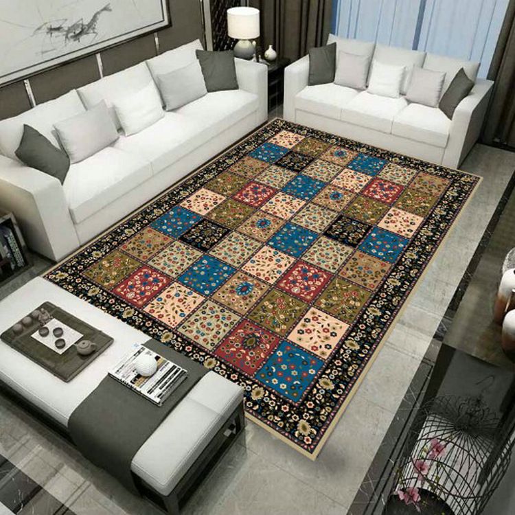 Grand Persian Rug Multicolor Jacquard Printed Rug Washable Non-Slip Backing Pet Friendly Rug for Living Room