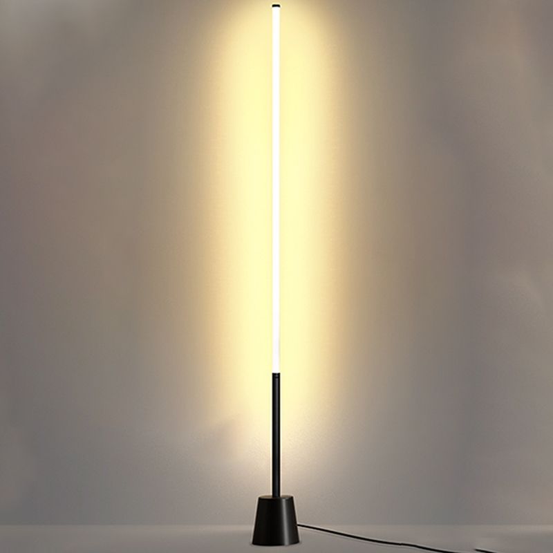 Linear Shape Floor Lamp Modern Style Metal Single Light Floor Lamp