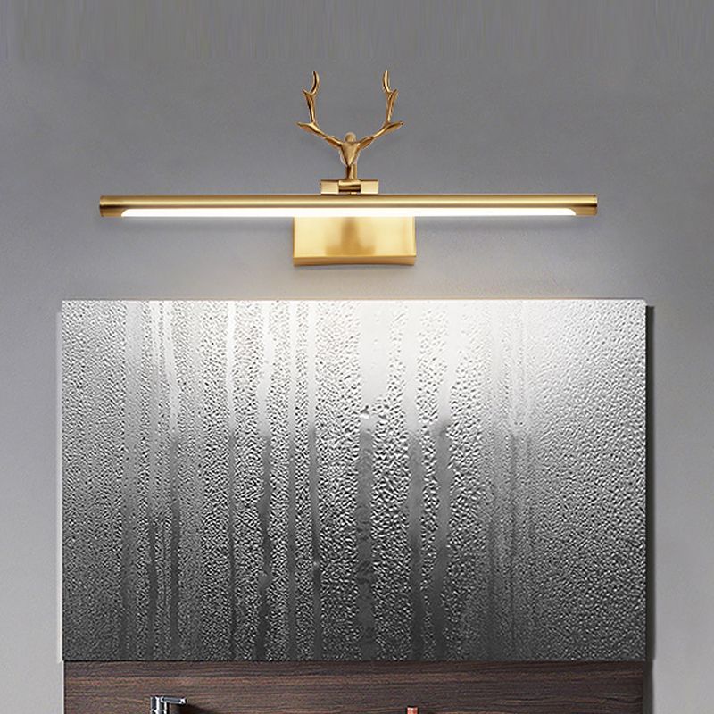 American Style Brass Vanity Light rechte LED Mirror Light met gewei voor badkamer