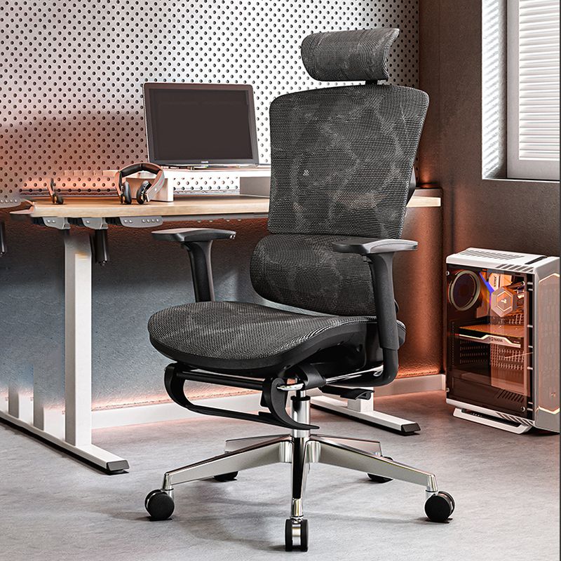 Modern Fixed Arms Desk Chair Height-adjustable Task Chair for Office