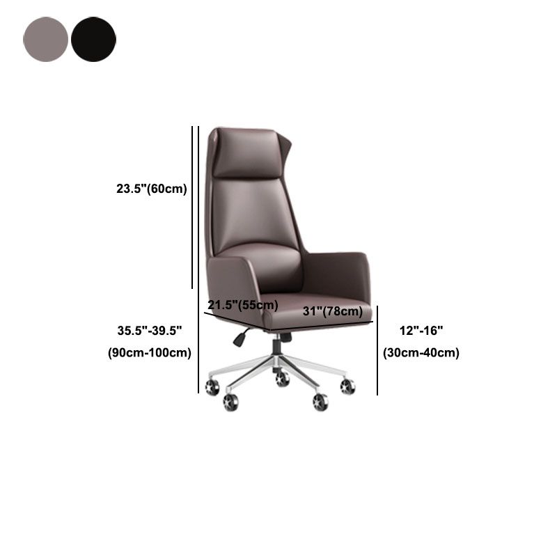 Modern Armless Managers Chair Height-adjustable Office Chair with Wheels