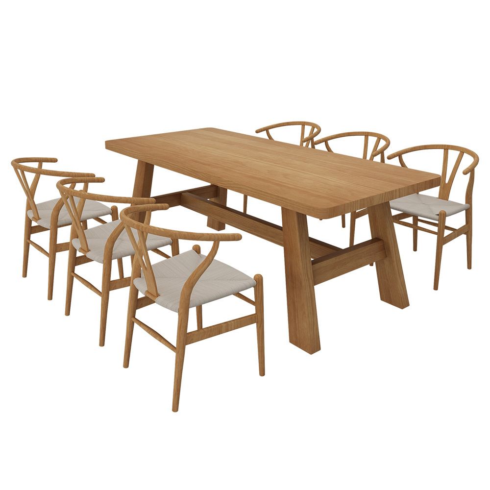 Modern 1/2/5/7 Pieces Dining Sets Solid Wood Dining Table and Chairs