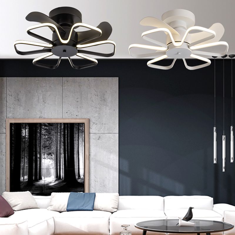 Geometric Shape Metal Ceiling Fans Modern Multi-Lights Ceiling Fan Lamp Fixture