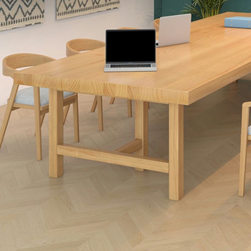 Modern Style Solid Wood Task Desk Rectangular Shape Office Desk with 6 Legs