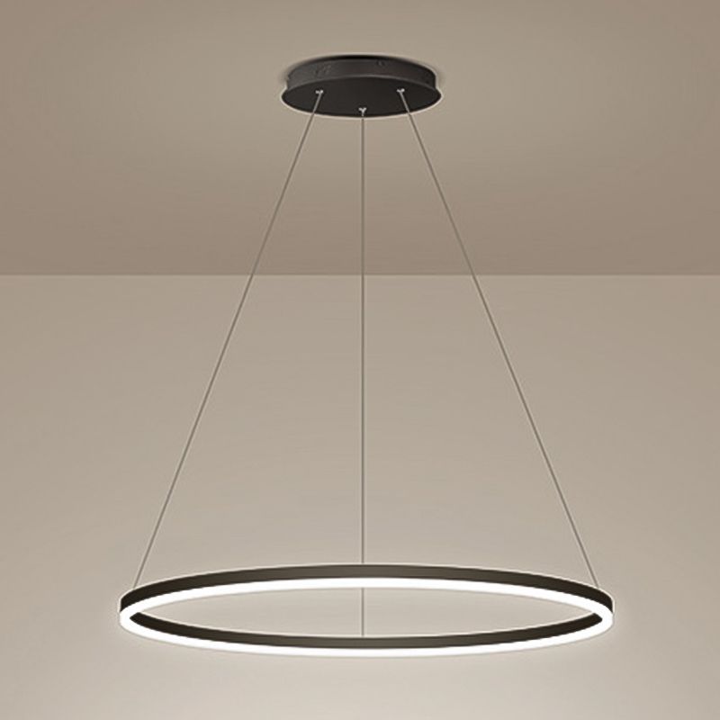 Contemporary Circle Shape Pendant Chandelier Metal 1-Light Pendant Lighting