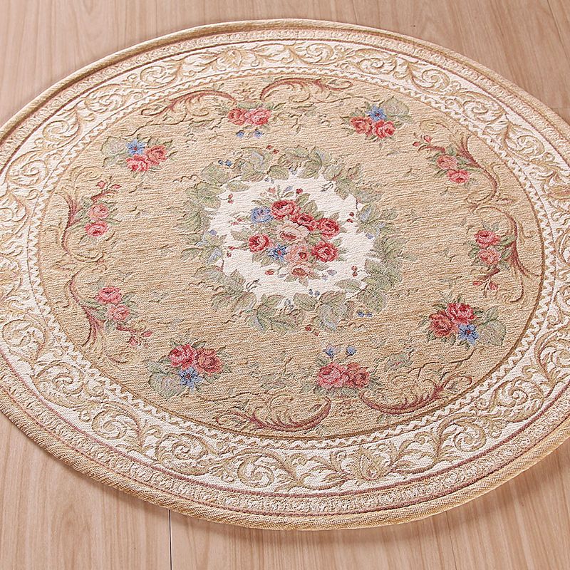 Casual Decoration Rug Multi Colored Flower Print Indoor Rug Polyster Non-Slip Backing Stain-Resistant Area Carpet