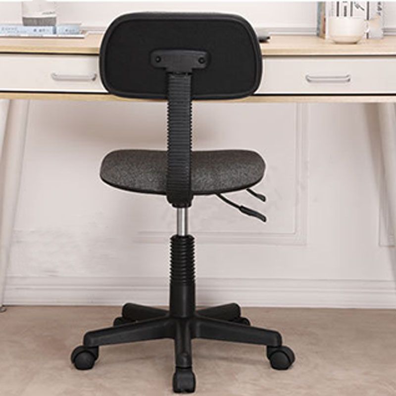 Armless Office Chair Rotatable Nylon Base Task Chair with Wheels