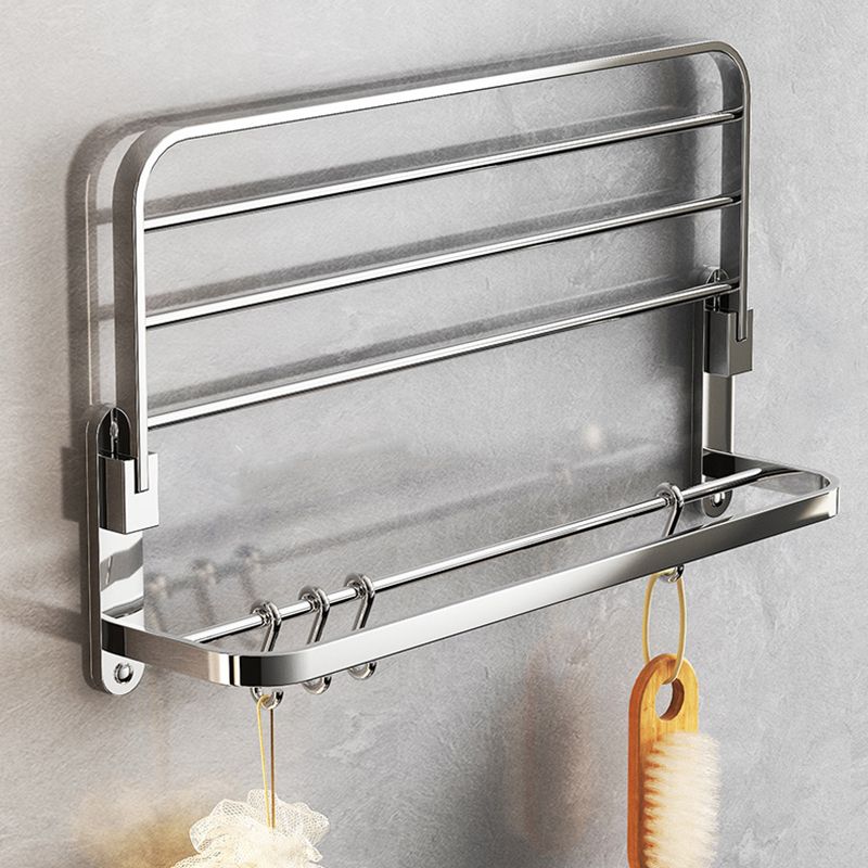 Chrome Modern Bathroom Hardware Set Stainless Steel Robe Hooks/Towel Bar & Bath Shelf