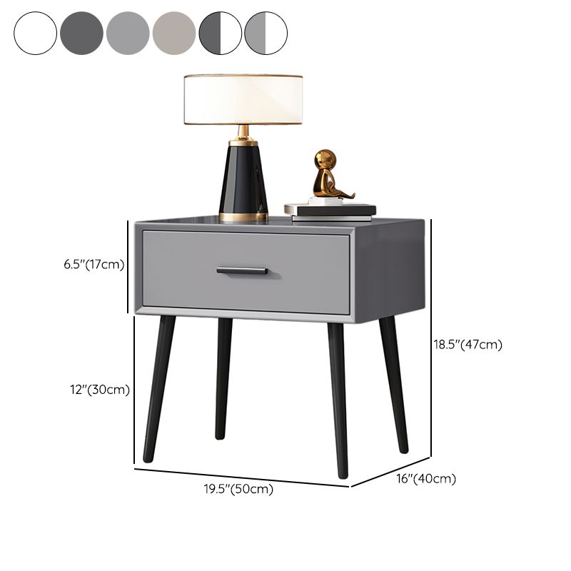 Contemporary Night Table Storage Accent Table Nightstand with 4 Legs for Home