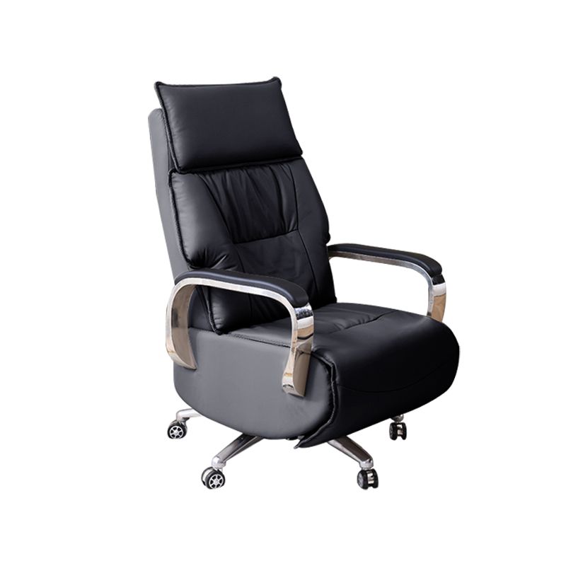 Modern Chair Leather Adjustable Seat Height Desk Chair with Wheels