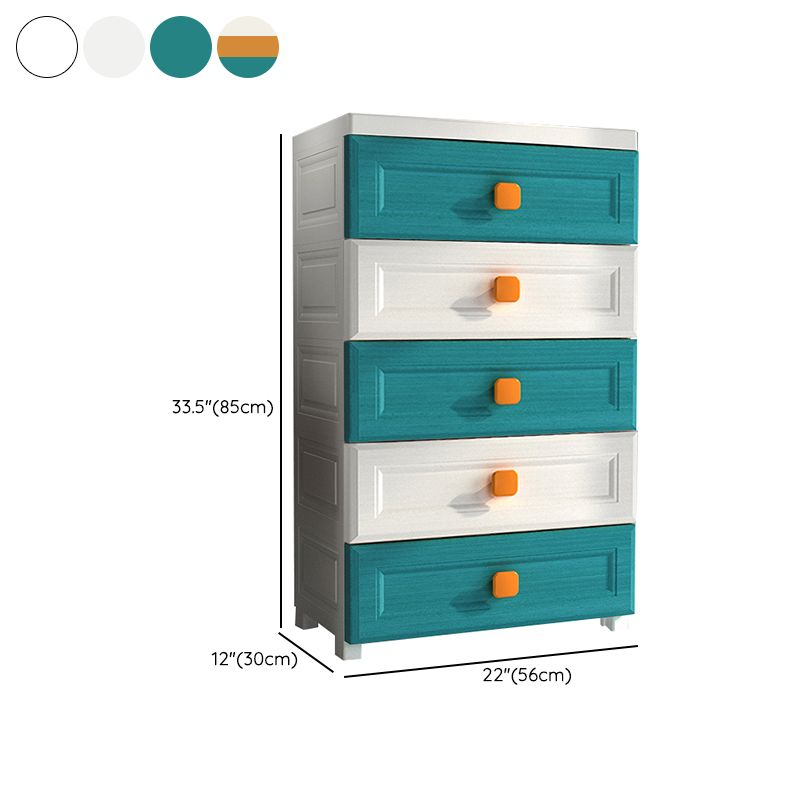 Scandinavian Kids Furniture Plastic Vertical Nursery Dresser with Drawers