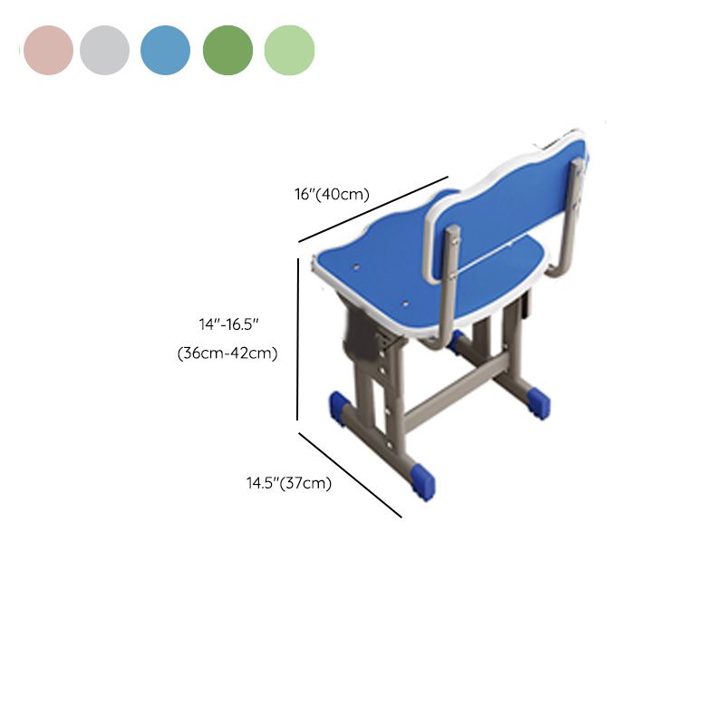 Student Desk with Side Storage Bag and Hook in Wood and Metal