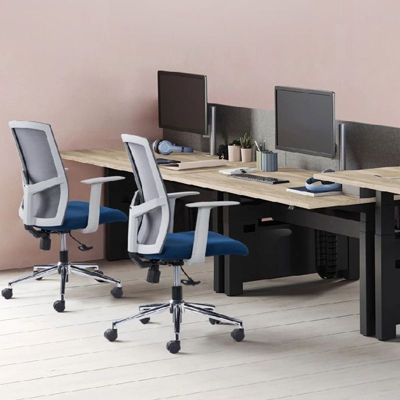 Modern Style Office Chair Mid-back Desk Chair with Fixed Arms