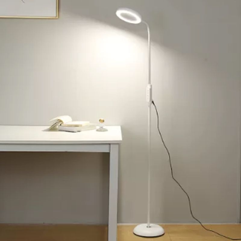 Modern Style Circle Shape Floor Lamp Metal 1-Light Floor Lamp