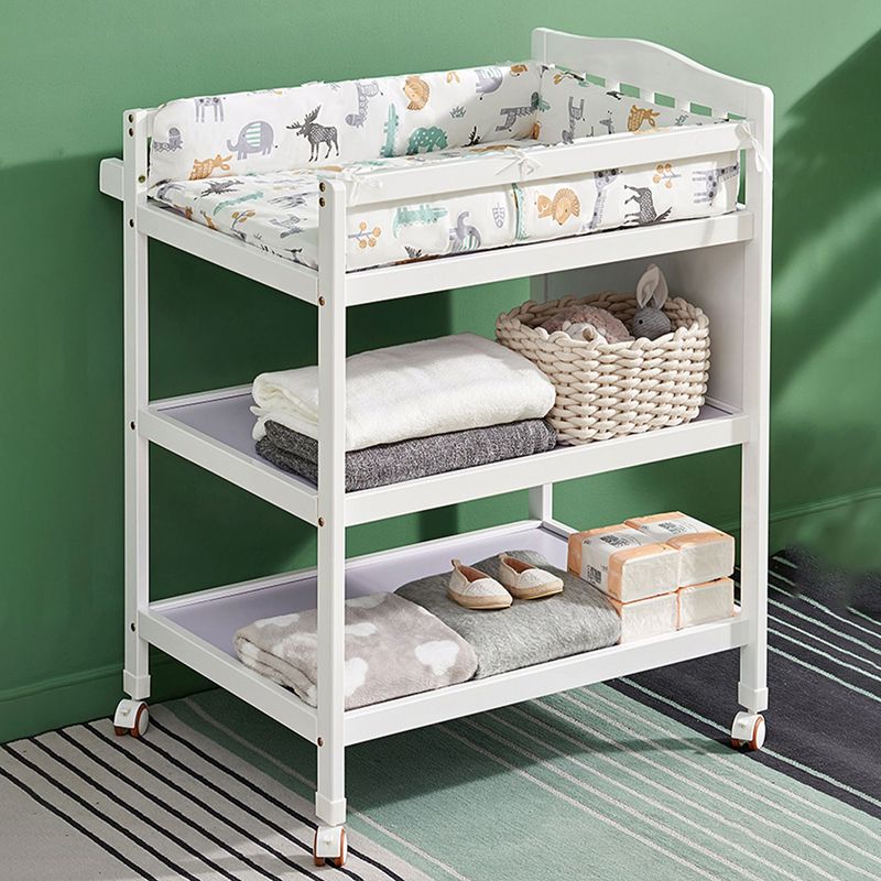 Modern Wooden Changing Table Arch Top Baby Changing Table with Shelf