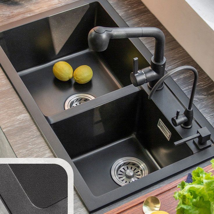 Contemporary Style Kitchen Sink Quartz Kitchen Sink with Double Sinks