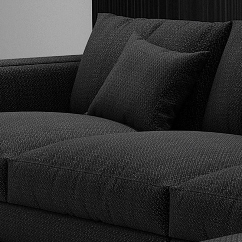 Square Arm  Sectional for Living Room with Pillowed Back Cushions